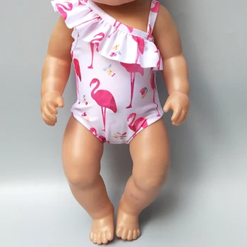 Baby Doll Vasaros Drabužių 43cm, Gimusių Kūdikių Lėlės Plaukti Drabužius 18 Colių Lėlės Bikini