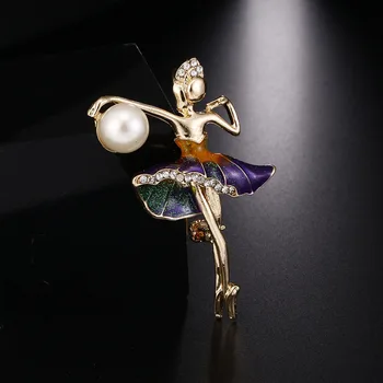 Baleto Šokių Mergaitė, Sagės Moteris Šviečia Kristalų Šokių mergaičių Sagė Pin bižuterijos Papuošimas broche femme bijoux