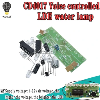 Balso aktyvuota LED Vandens Šviesos Rinkinys CD4017 Žibintų Kontrolės Įdomus Elektroninės Gamybos Mokymo Mokymo 