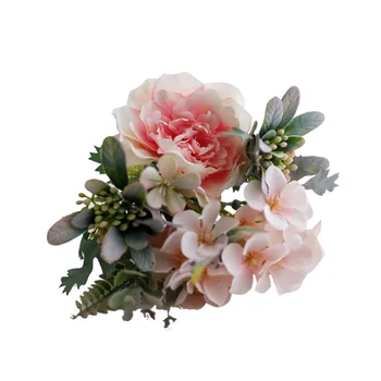Balta rožė dirbtinės gėlės aukštos kokybės šilko puokštė namų vestuvių dekoro plastiko netikrą gėlių stalo centerpieces išdėstymas
