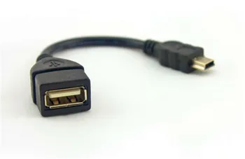 Bandymas prieš siųsti USB Female į Mini USB B Male Kabelio Adapteris 5P OTG V3 Uosto Duomenų Kabelis Automobilių Garso Planšetinį kompiuterį Už MP3 MP4