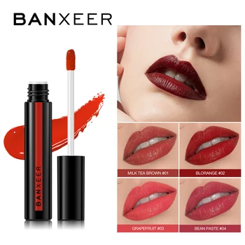 BANXEER Lūpų Skysčio 8 Spalvos Matinis&Gilitter Lipgloss Makiažas Nude Sexy Raudona Lūpų Makiažas atsparus Vandeniui Ilgalaikį Lūpų Atspalvis