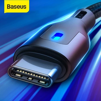 Baseus USB C Tipo LED Kabelis USB C Kabelio Greitai Įkrauti USB 3.0 C Kabelis, Telefono Laidas C Tipo Kabelio 