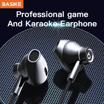 BASIKE Universalus Ausines Sporto Ausinių Su Mic Telefonas HIFI Ausines Laidas Ausinės Bass Muzikos Ausines Xiaomi 