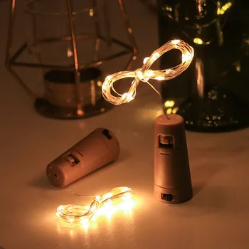 Baterija Girliandą Vyno Butelis Žibintai su Kamštienos 2M 20 LED Vario Viela, Kalėdų Dekoracijos Namuose Naujųjų Metų Dekoras
