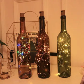 Baterija Girliandą Vyno Butelis Žibintai su Kamštienos 2M 20 LED Vario Viela, Kalėdų Dekoracijos Namuose Naujųjų Metų Dekoras