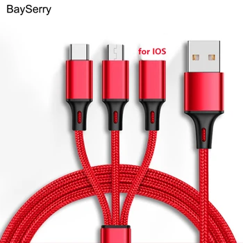 BaySerry USB Kabelis iPhone XR 11 Pro Max Greito Įkrovimo 3 in 1 