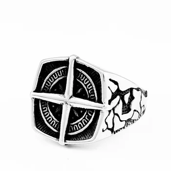 BEIER Mados ličiai viking geometrinis nerūdijančio plieno vyrų piratų kompasas, žiedas Punk Kryžiaus Piršto žiedą Vintage papuošalai BR8-108