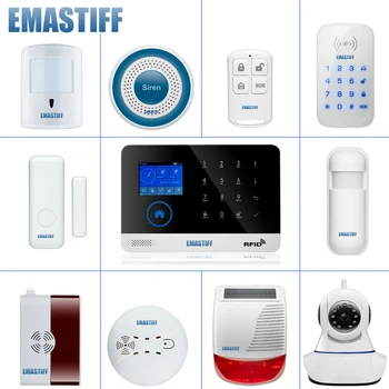 Belaidžio signalo aksesuaras stiklo/durų/pir/sirenos/dūmų/dujų/vandens/slaptažodį, klaviatūra jutiklis saugumo namo wifi, GSM, SMS, signalizacijos sistemos