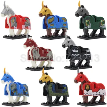 Bendrosios Pardavimo Karo Riterio Šarvai Arklys Su Balno Viduramžių Tema Gyvūnų SS Blokai Modelis Plytų Žaislai Vaikams