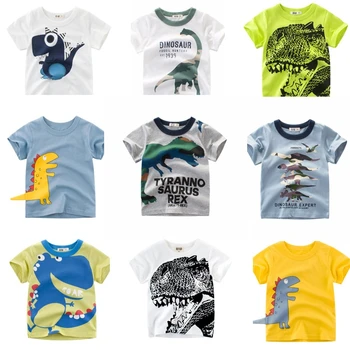 Berniukų, Mergaičių marškinėliai Animacinių filmų Dinozaurų Spausdinti Marškinėliai Berniukams Vasarą Medvilnės Vaikų Drabužių Viršūnes Tee Mažylis trumpomis Rankovėmis T Shir