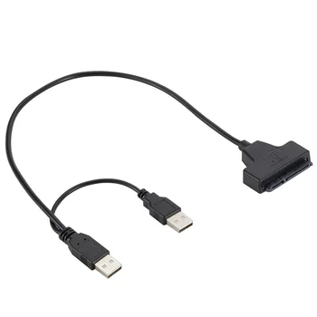 BGGQGG USB 2.0 iki 2.5 colių HDD 7+15pin SATA Kietąjį Diską Kabelis Adapteris iš SATA SSD & HDD