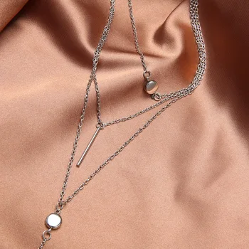 Bin Yu Derliaus Mėnulis Pakabukas raidžių Karoliai Madinga Ilgos Grandinės Collier Femme Kristalų Collares Daugiasluoksnės Karoliai Moterims