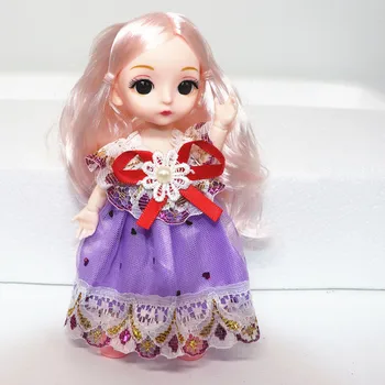 Bjd Doll 16cm 13 Kilnojamojo Bendras Cute Lėlės 3D Nekilnojamojo Akių uzpost Mados Plika Baby Drabužiai, Batai Vaikams 