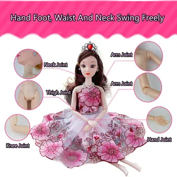 Bjd Doll Drabužius, 30cm, puošniai Apsirengti Drabužius Vestuvių Violetinė Povas Princesė Dress Nustatyti Automobilių BJD Doll Mergina Žaislas Drabužių Priedai