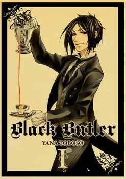 Black Butler Kuroshitsuji Anime Plakatai Namų Miegamojo, Vaikų Kambario Sienos Komiksų Retro Plakato