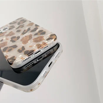 Blizgučiai leopard telefono dėklas Skirtas iphone 12 12Pro Max 11 11Pro X XR XS Max 7 8 Plus SE 2020 minkšto silikono atveju apsaugos rubisafe