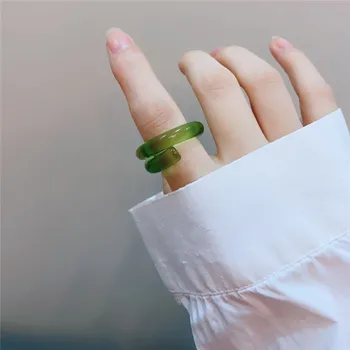 Bohemija Spalvinga Dervos Žiedai Moterims Vestuvių Pažadas Žiedai Moterų Paprastas Klasikinis Akrilo Žiedas Ponios Vintage Papuošalai Žiedas Naujas