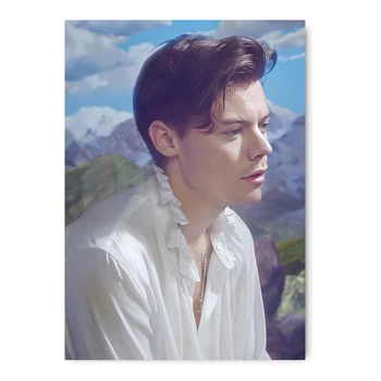Britų Dainininkas Harry Stiliaus Portretas, Paveikslai, Plakatai Sienos Meno Spaudinius Balta Padengtas Nuotrauką Modernių Namų Kambario Apdaila