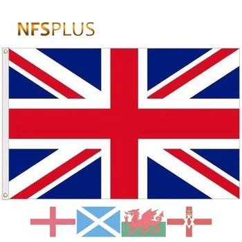 Britų Vėliavos UK Jungtinė Karalystė 90x150cm Poliesteris Anglija Škotija Velsas didžiojoje Britanijoje Sąjungos Jack Nacionalines Vėliavas ir Plakatus