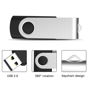 BRU USB Flash Diskas 1gb 2gb 4gb 8gb 16gb 32gb Plastiko Swivel Pen Drive, Memory stick Užsakymą Lazeriu Graviruoti Tekstą Spausdinimo Logotipas
