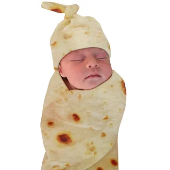 Burrito Kūdikių Antklodė Miltų Tortilla Suvystyti Antklodė Miego Suvystyti Wrap Skrybėlę Burritos stiliaus naujas gimęs antklodės