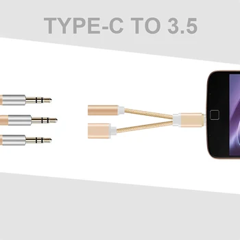 C tipo 3,5 mm Ausinių Adapteris, USB 3.1 Tipas-C USB-C Male AUX Audio Jack Kabelis Konverteris Ausinių Konversijos Kištukas Xiaomi