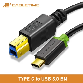 CABLETIME C Tipo USB 3.0 BM Spausdintuvo Kabelį 5Gbps Didelės Spartos USB3.0 Skaitytuvas Kabelio Pratęsimas Spausdintuvo Kabelį HP Spausdintuvo C244