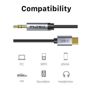 CABLETIME USB C-3.5 mm AUX Ausinių Kabelį, Tipas C Automobilių AUX Audio Kabelis Huawei Mate 30 20 30 Pro Oneplus 7T pro Xiaomi C008