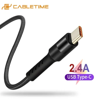 CABLETIME USB C Kabelio Tipas C Mobiliojo Telefono Kabelis Greitai Įkrauti Telefono Kabelio 