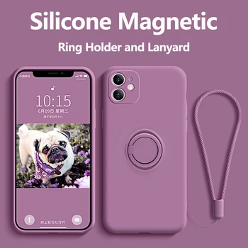 Case For iPhone 12 Pro Atveju Silikono Su Žiedo Laikiklis Magnetinis Funda Apima, 