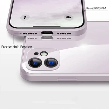Case For iPhone 12 Pro Padengti Originalus Silikoninis Stiklo Funda Coque Apima, 