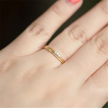 CC Paprasta Žiedus Moterims 925 Sidabro dviejų Spalvų Uodega Žiedas Nuotakos Vestuvių Dalyvavimo Šalies Priedai Lašas Laivybos CC1461