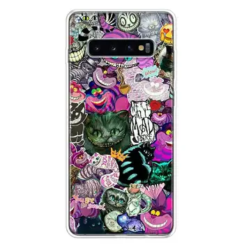 Cheshire cat Telefono dėklas Samsung Galaxy S10 S20 Ultra 10 Pastaba 9 8 S10E S8 S9 S7 Krašto J4 J6 J8 Plus + Dangtis Coque