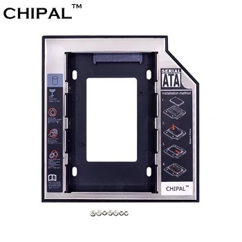 CHIPAL Aliuminio Plastiko 2nd HDD Caddy 9.5 mm 12,7 mm SATA 3.0 2,5 Colių SSD Atveju Standžiojo Disko Aptvarą Optibay Optinis Bay