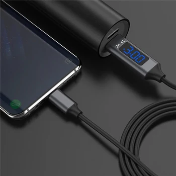 CHOETECH USB C Tipo Kroviklio Kabelį 3A Įtampa Srovės Led Ekranas, Usb, C Duomenų Laidą 