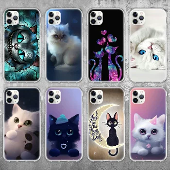 Ciciber Cute Cat kitten Atveju iPhone, 11 Atveju iPhone, 11 Pro XR XS Max 7 X 8 6 6S Plius 5 5S SE 2020 Silikono Funda Coque