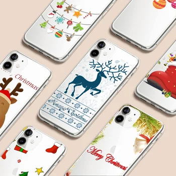 Ciciber Linksmų Kalėdų Eglutė Briedžių Atveju Iphone, 11 Case For iPhone 12 11 Pro XR 7 X XS MINI Max 8 6 6S Plius 5S SE 2020 Silikono