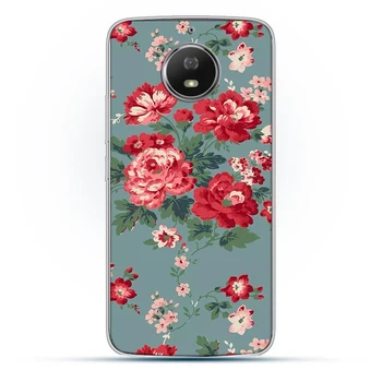 Ciciber Mados gėlių, rožių Atveju, Motorola Moto G6 G7 E6 G5 G5S E5 G4 E4 Z2 Z3 VIENAS X4 C ES ir Žaisti Galios Silikono Funda TPU