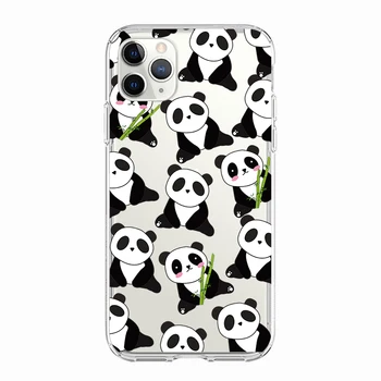 Ciciber Telefono dėklas skirtas iPhone 11 12 Pro XS MAX X mini Gyvūnų Juokinga Panda, Silikoninis Dangtelis, skirtas 