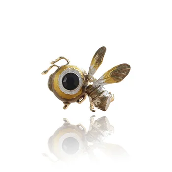 CINDY XIANG Big Eye Geltonos spalvos Emalio Mažų Bičių Sagė Unisex Vabzdžių Smeigtukai Mielas Rudens Žiemos Papuošalai Aukštos Kokybės, Prabangos Ženklus Dovana