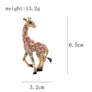 CINDY XIANG kalnų krištolas derliaus žirafa sages moterims bižuterijos mielas gyvūnų sagė pin 3 spalvas pasirinkti naujųjų metų dovana
