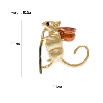 CINDY XIANG Krepšys Pelės Sagė 3 Spalvų Emalį Gyvūnų Pin Kinijos Pelės Metų Pin Vaikai Sagės Aukštos Kokybės Naujas