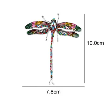 CINDY XIANG Spalvinga Emalio Dragonfly Sages Moterims Kailis Pin 2 Spalvų Vabzdžių Papuošalai kalnų krištolas Priedai