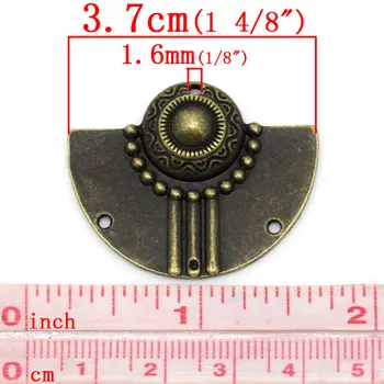 Cinko metalų lydinių Jungčių Išvadas Pusė Raundo Antikvariniai Bronzos Modelis Modelio Spalva Padengti 3.7 cm x 3cm ,2 Vnt naujus
