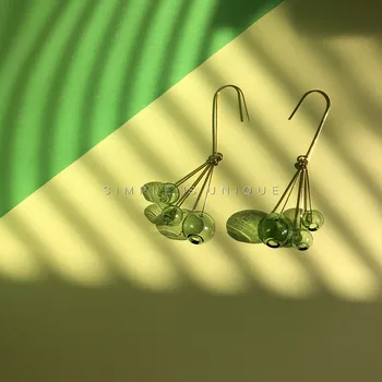Cos Parduotuvė Šviežia Žalia Burbulas Kablys Auskarai Moterims 2019 M. Vasaros Stiliaus Stiklo Kamuolys Tabaluoti Auskarai Korėjos Lašas Auskarai Femme