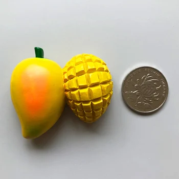 Creative 3D šviežių vaisių šaldytuvas magnetiniai lipdukai, magnetiniai maisto kambario apdaila, Ananasų, citrinų ir vyšnių šaldytuvas magnetai dovana