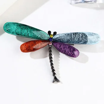 Crystal Derliaus Dragonfly Sages Moterims, Didelis Vabzdžių Sagė Pin Mados Suknelė Kailis Priedai Mielas Papuošalai