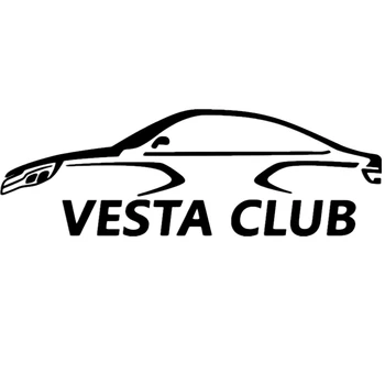 CS-1465#20*6,7 cm VESTA KLUBAS juokinga automobilio lipdukas vinilo decal sidabrinė/juoda auto automobilių lipdukai stilius
