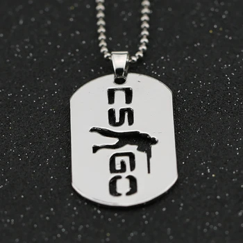 CS GO Karoliai Counter-Strike CSGO Logotipas Dog Tag Sidabro Spalvos Pakabukas Mados Naujų Pareiškimą, Nerūdijančio Plieno Papuošalai Vyrams Didmeninėmis